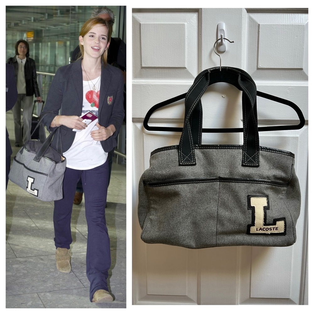 [Lacoste] Gray University Horizontal Tote Bag - ASO Emma Watson